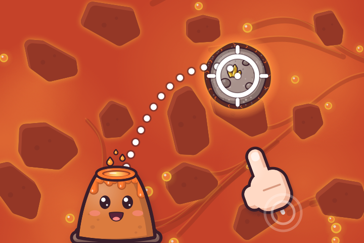 Aiming the lava with a finger