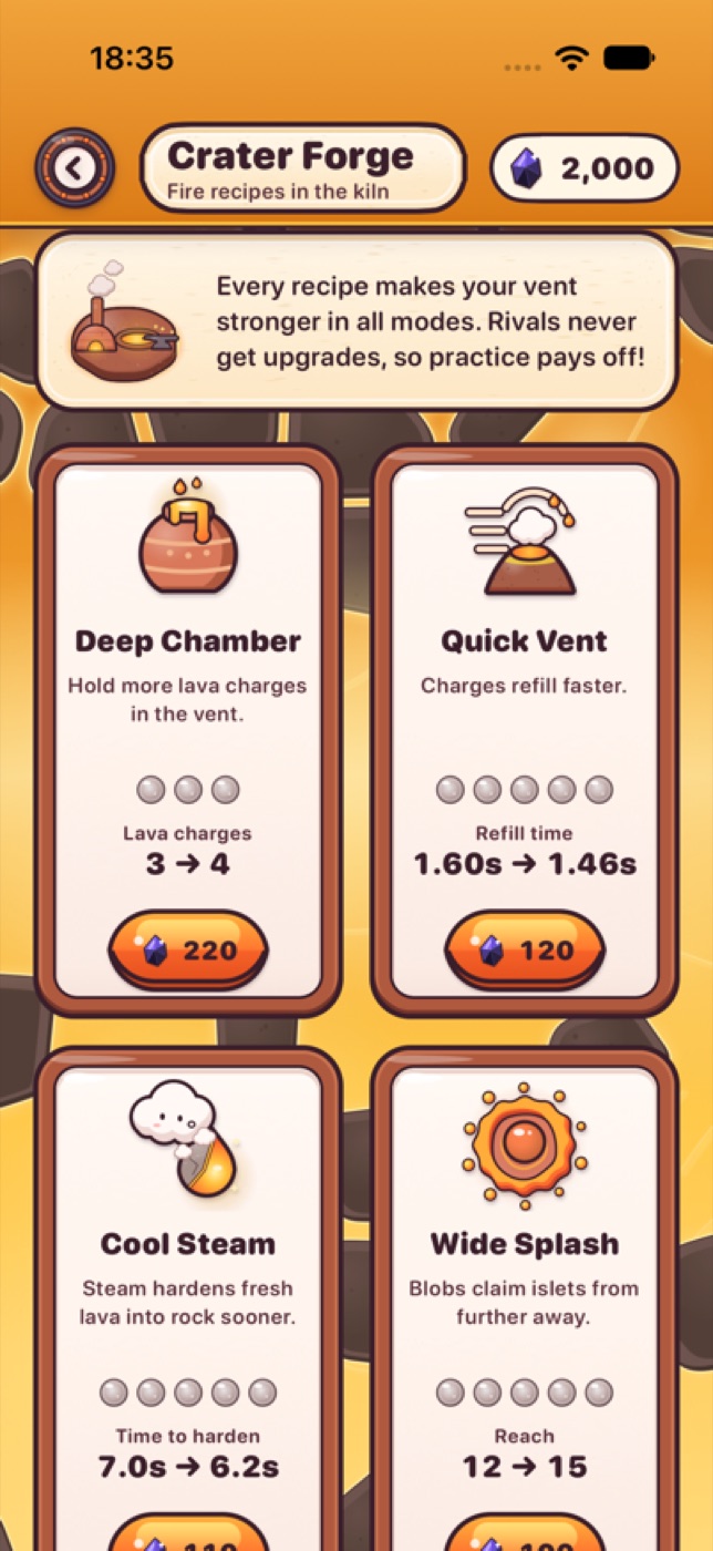 Crater Forge upgrades