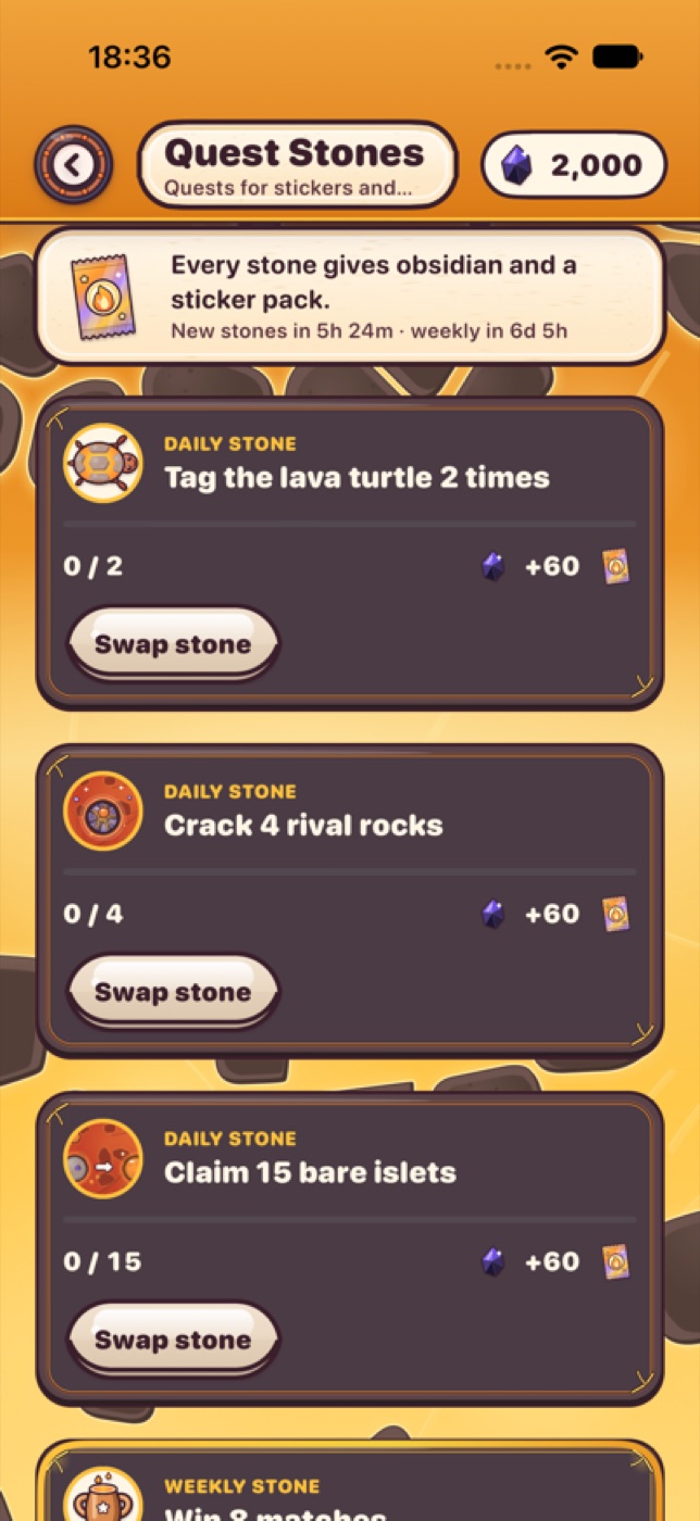 Quest Stones with daily quests